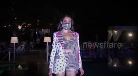 Masked models strut the runway as designers presented COVID-19 fashion in Greece - Facemasks on fashion show amid coronavirus concern