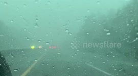 Tornado warned storm on the New Jersey turnpike