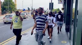 People Shouting Justice for Jaden in Waltham Forest (Hoe Street) Black Lives Matter