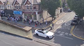 People Shouting Justice for Jaden in Waltham Forest (Hoe Street) Black Lives Matter