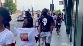 Newsflare Edit - People Shouting Justice for Jaden in Waltham Forest (Hoe Street) Black Lives Matter