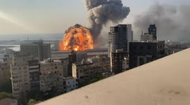 Extended slow-motion HD version of devastating Beirut blast