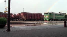 Freight train moving