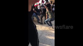 Lebanese protesters throw rocks at police