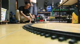 Genius man in Jakarta builds functional mini-steam engine train