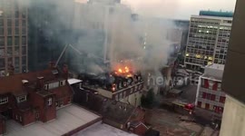 Huge fire erupts in flats in Bournemouth in UK