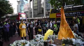Memorial to Marco Leung, who lost his life in Hong Kong protests