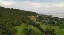 Gwrych Castle - Summer Solstice Sunrise drone fly over.