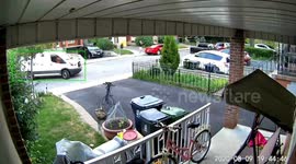 Amazon delivery driver seen tossing package on ground