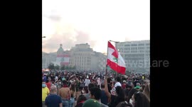 Protesters set barricades on fire during anti-government protest in Beirut