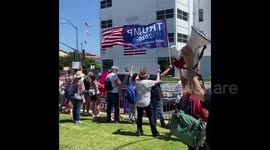Hundreds of Trump supporters march from West Hollywood to Beverly Hills