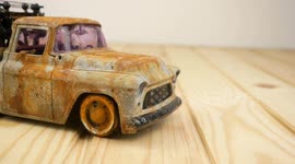 1955 Chevrolet tow truck toy restored in ASMR video