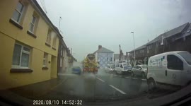 Free car wash after the storm in West Wales.(Dash-Cam footage)