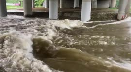 River overflows during South Korea floods