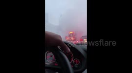 Car on fire after collision on California's Bay Bridge