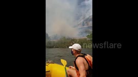 Grizzly Creek Fire seen up close and personal on river boats