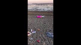 Southend Beach Covered in Litter After Lockdown Eased