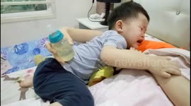 Dad Gives Toddler Taste Of It's Own Medicine