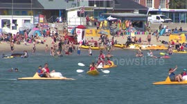 Brits hit the beach as heatwave continues