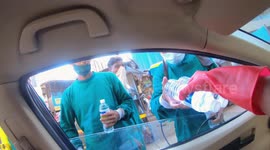 Donating food and essentials to the people during COVID lockdown in Mumbai India