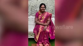 Indian man installs life-sized wax model of deceased wife into new bungalow for housewarming party (longer version)
