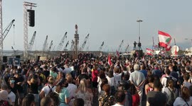 Names of Beirut explosion victims read at vigil marking one week since blast