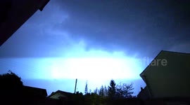 Lightning lights up the skies above Gloucestershire, UK