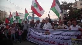Palestinians march in solidarity with the victims of Beirut blast
