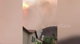 Brush Fire Flames Spread Towards Homes In Azusa, California