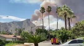 Ranch fire burns in hill over cluster of homes in Azusa, California