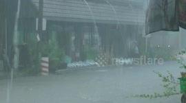Heavy rain causes flash floods on roads in northeastern Thailand