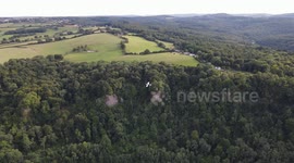 Close call between vintage plane and £1000 drone