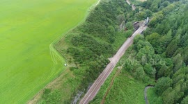 New Drone footage of the landslide that Caused the Stonehaven train derailment.