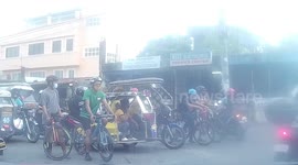Truck Crashes Through Waiting Traffic