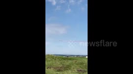 UK: Royal Air Force Red Arrows Fly Over To Mark 75th VJ Day Anniversary 2