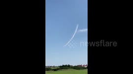 UK: Royal Air Force Red Arrows Fly Over To Mark 75th VJ Day Anniversary 3