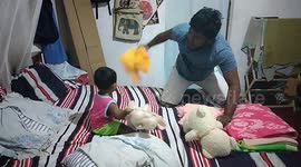 10 month old Baby Hilariously play with his uncle