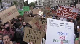 Hundreds of students demonstrate in London against A-Level markdowns
