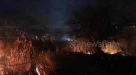 Night city park fire 1