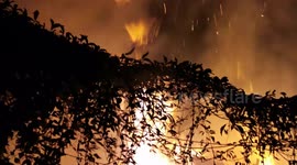 Night fire sparks 1