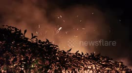 Night fire sparks 4