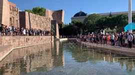 Hundreds protest virus safety restrictions in Madrid on 16th August, 2020.