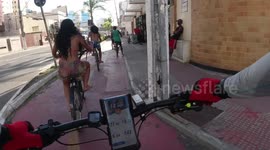 Two girls were almost hit by a car