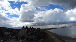 Timelapse of storm clouds over Thames Estuary, UK