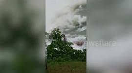 Longer Version_Air Force chopper airlifts man stranded amid 'torrential water flow' inside dam clinging on to tree branch in central India