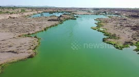 Aerial view of Wetland and recreational park Hermosillo