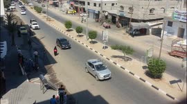 The convoy of Palestinian Prime Minister Rami Hamdallah