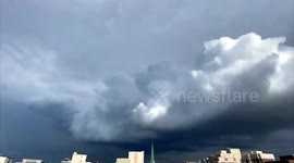 US: Time-Lapse Of Storm And Rainbow Over Washington, D.C.