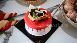 Bakery cooks red and white cakes to mark Indonesian independence