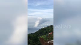 Steam rises from Taal volcano in the Philippines